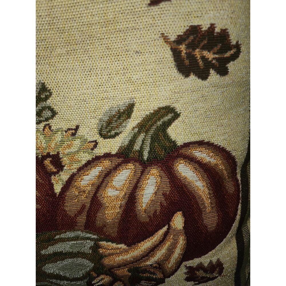 Happy Fall Pillow Pumpkin's Leaves and Sunflower Tapestry Holiday Autumn 20x12 - Picture 5 of 9